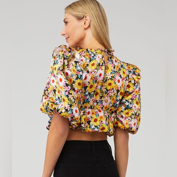 LIKE NEW! FOR LOVE & LEMONS glenn crop top in yellow - xs - Picture 2 of 8